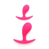 Rimba silicone pink 2 piece anal butt plug set - peaches and screams