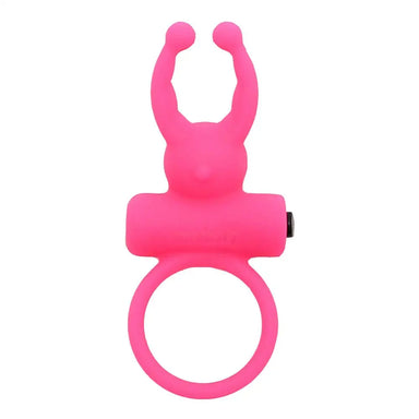 Rimba Silicone Pink Vibrating Stretchy Cock Ring With Clit Stim - Peaches and Screams