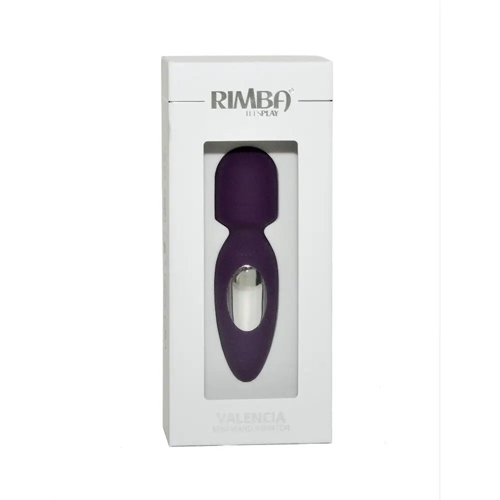 Rimba silicone purple rechargeable mini wand vibrator - peaches and screams