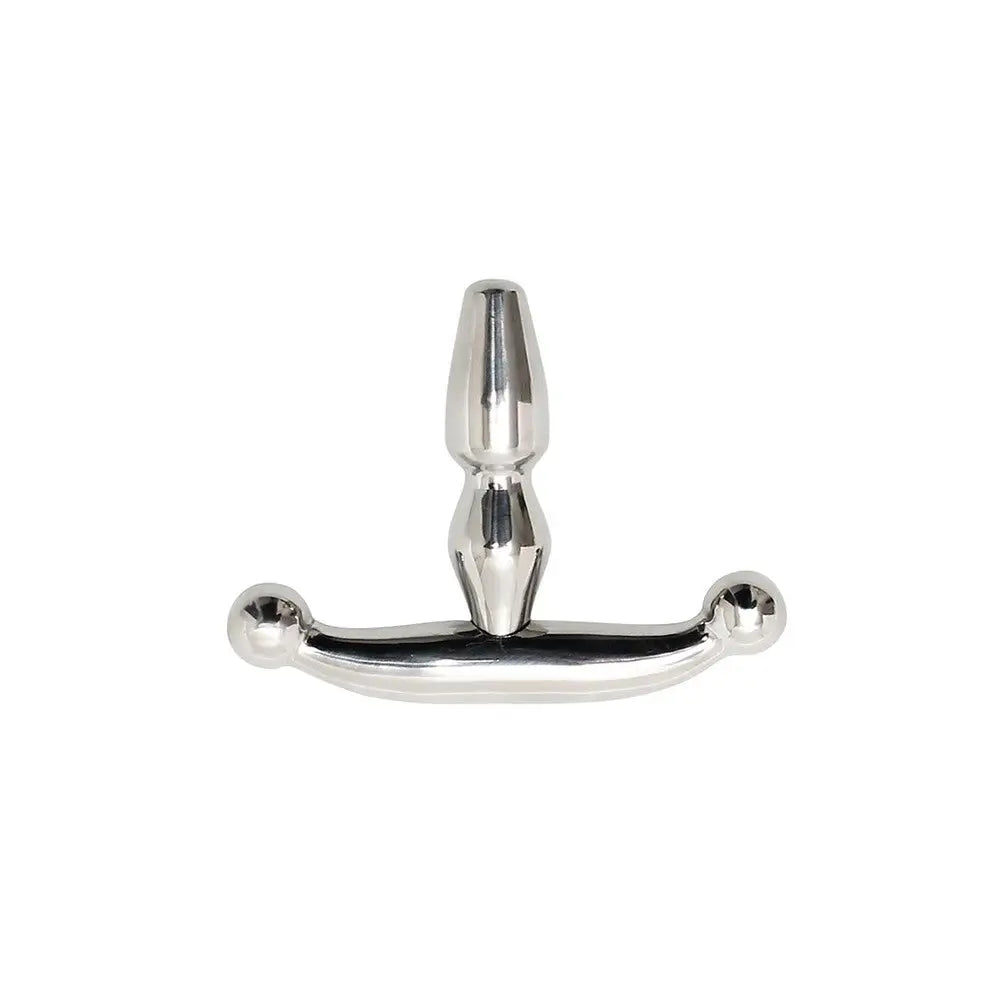 Rimba stainless steel silver ribbed small urethral plug - peaches and screams