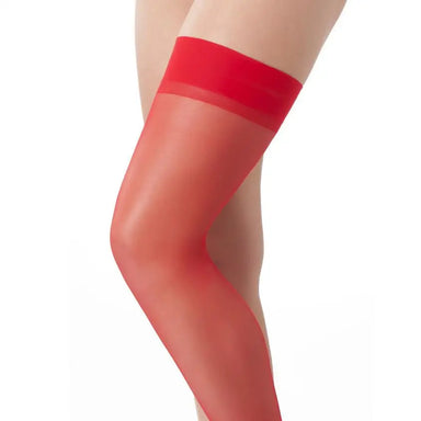 Rimba Stretchy Classic Sheer Red Thigh-high Stockings - Peaches and Screams