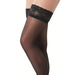 Rimba Stretchy Sexy Black Hold-up Stockings With Floral Lace Top - Peaches and Screams