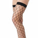 Rimba Stretchy Wet Look Sexy Black Wide Fishnet Stockings - Peaches and Screams