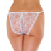 Rimba Wet Look Lace White Crotchless G - string - Peaches and Screams