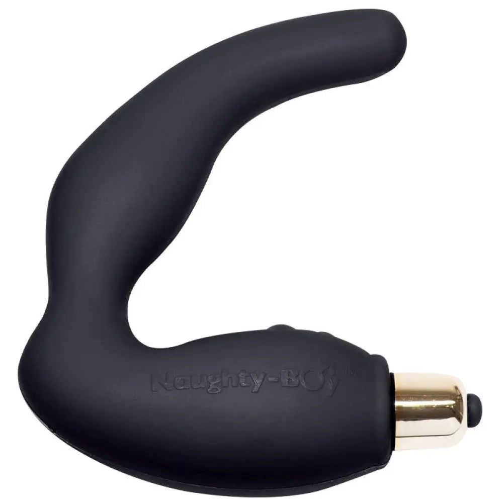 Rocks off black silicone prostate massager with 7 settings - peaches and screams