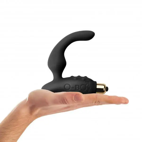 Rocks off Oboy 7 Black Silicone Prostate Massager with Removable Bullet - Peaches and Screams