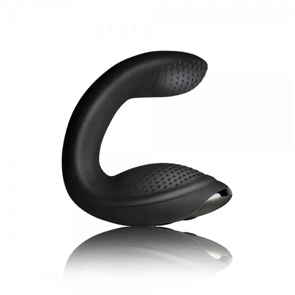 Rocks off silicone black prostate massager with remote control - peaches and screams