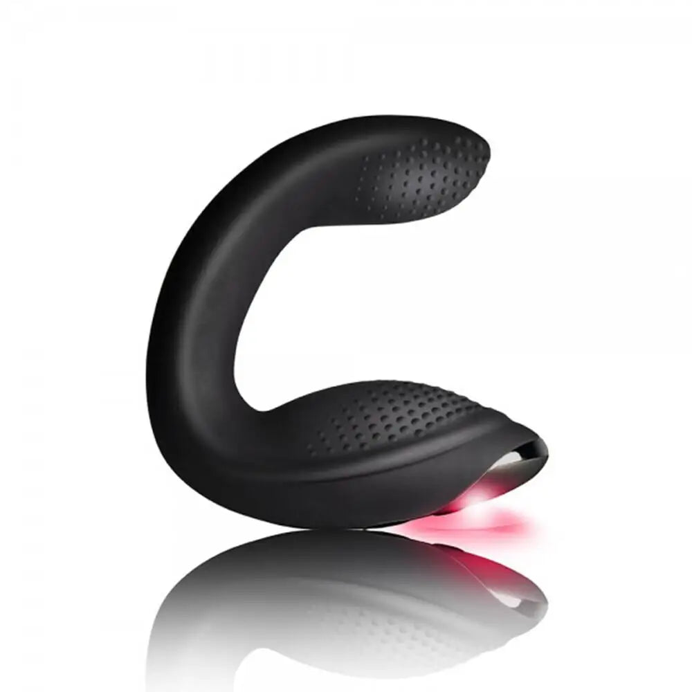 Rocks off silicone black prostate massager with remote control - peaches and screams