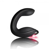 Rocks off silicone black prostate massager with remote control - peaches and screams