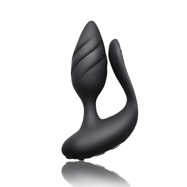 Rocks Off Silicone Black Rechargeable Clit And G-spot Vibrator With Remote - Peaches Screams