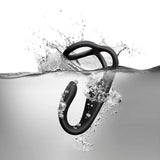 Rocks off silicone black rechargeable cock ring and anal stim - peaches and screams