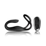 Rocks off silicone black rechargeable cock ring and anal stim - peaches and screams