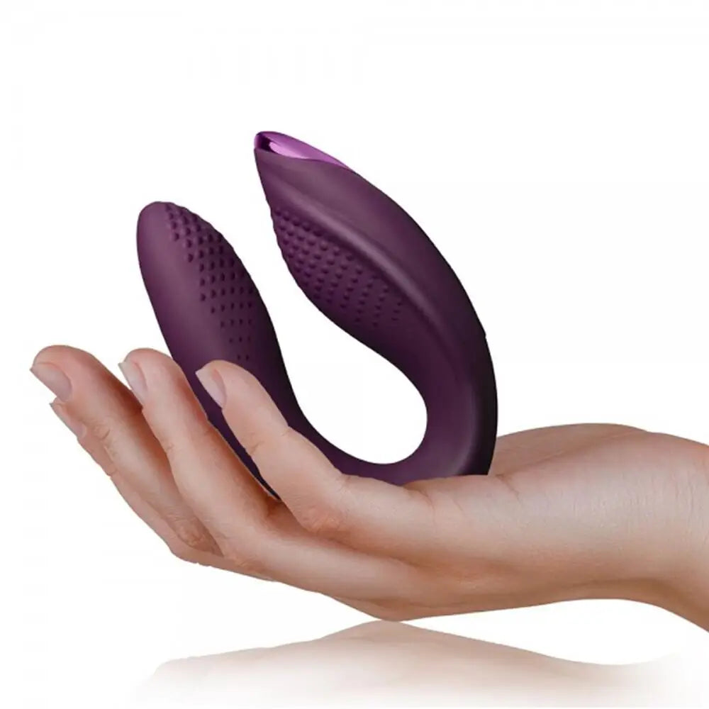 Rocks off silicone purple rechargeable clit and g spot vibrator - peaches and screams