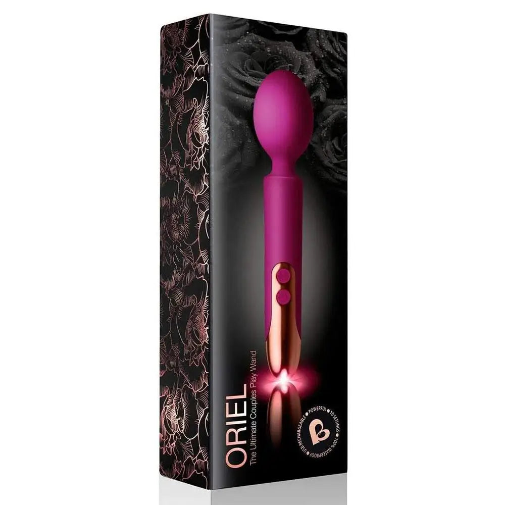 Rocks Off Silicone Purple Rechargeable Wand Vibrator With 10-functions - Peaches and Screams
