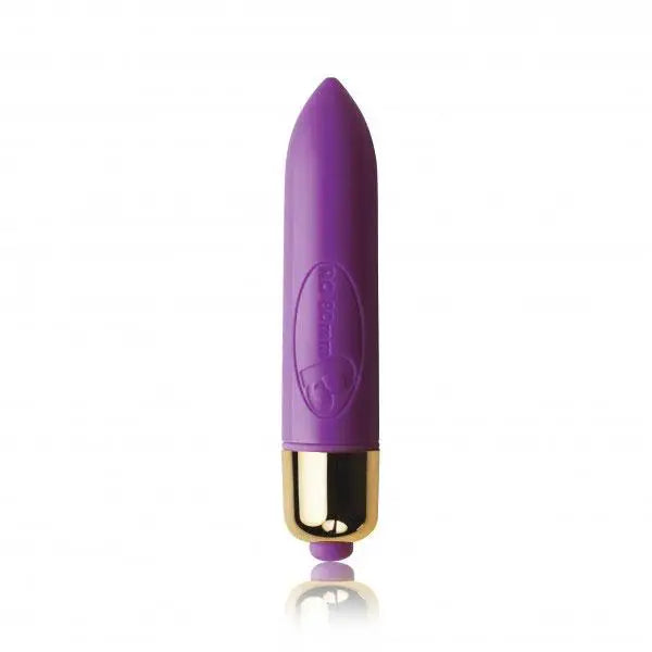 Rocks Off Silicone Purple Ribbed Butt Plug With 7 - functions - Peaches and Screams