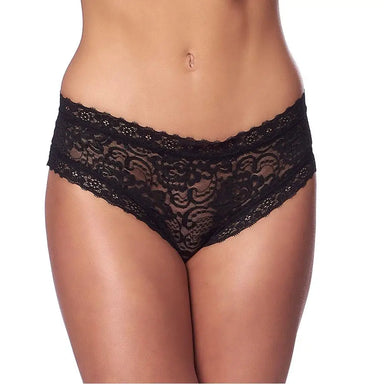 Romantic Black Lace Open - back Briefs With Bow Detail - Peaches and Screams