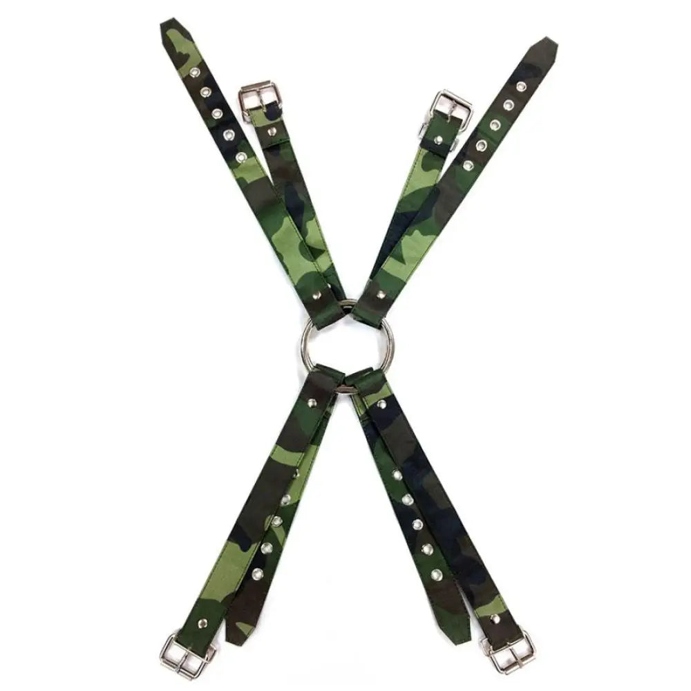 Rouge army camouflage bdsm bondage chest harness - peaches and screams