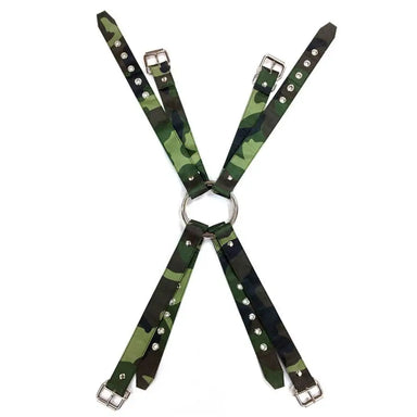 Rouge Army Camouflage Bdsm Bondage Chest Harness - Peaches and Screams