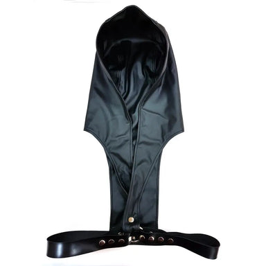 Rouge Black Leather Harness With Large Erotic Hoodie - Peaches and Screams
