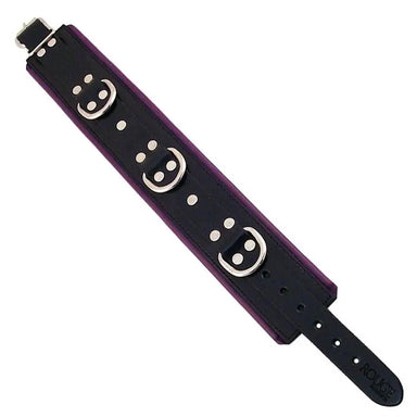 Rouge Garments Adjustable Black And Purple Padded Collar - Peaches and Screams