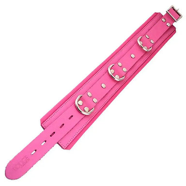 Rouge Garments Adjustable Pink Padded Collar With D-rings - Peaches and Screams
