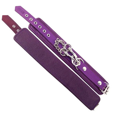 Rouge Garments Adjustable Purple Leather Wrist Cuffs With Buckles - Peaches and Screams