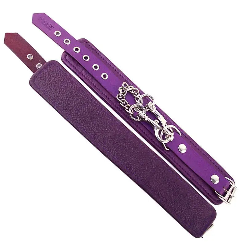 Rouge Garments Adjustable Purple Leather Wrist Cuffs With Buckles - Peaches and Screams