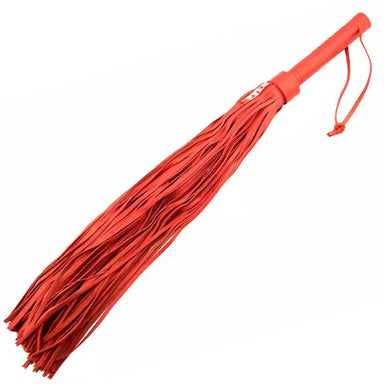 Rouge Garments Large Red Leather Flogger For Bdsm Couples - Peaches and Screams