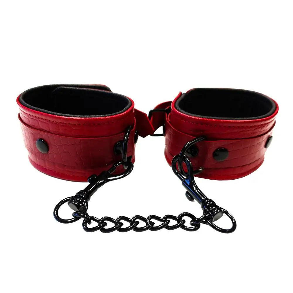 Rouge Garments Leather Ankle Cuffs with Adjustable Buckle Straps - Peaches and Screams