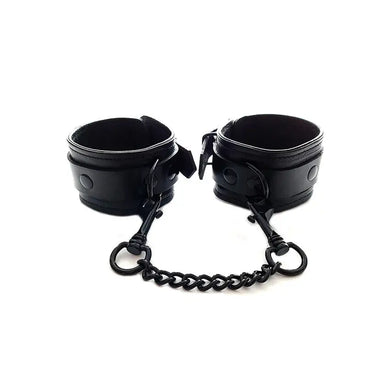 Rouge Garments Leather Black Bondage Ankles Cuffs - Peaches and Screams