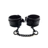 Rouge garments leather black bondage wrist cuffs for couples - peaches and screams