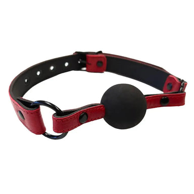 Rouge Garments Leather Croc Print Ball Gag With Black Accessories - Peaches and Screams