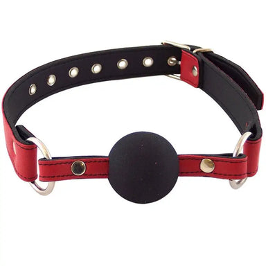 Rouge Garments Leather Red Ball Gag With Adjustable Buckle Straps - Peaches and Screams