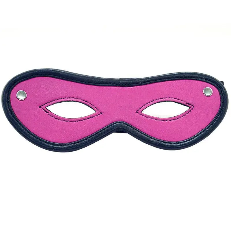 Rouge Garments Pink Open Eye Bondage Leather Mask For Couples - Peaches and Screams