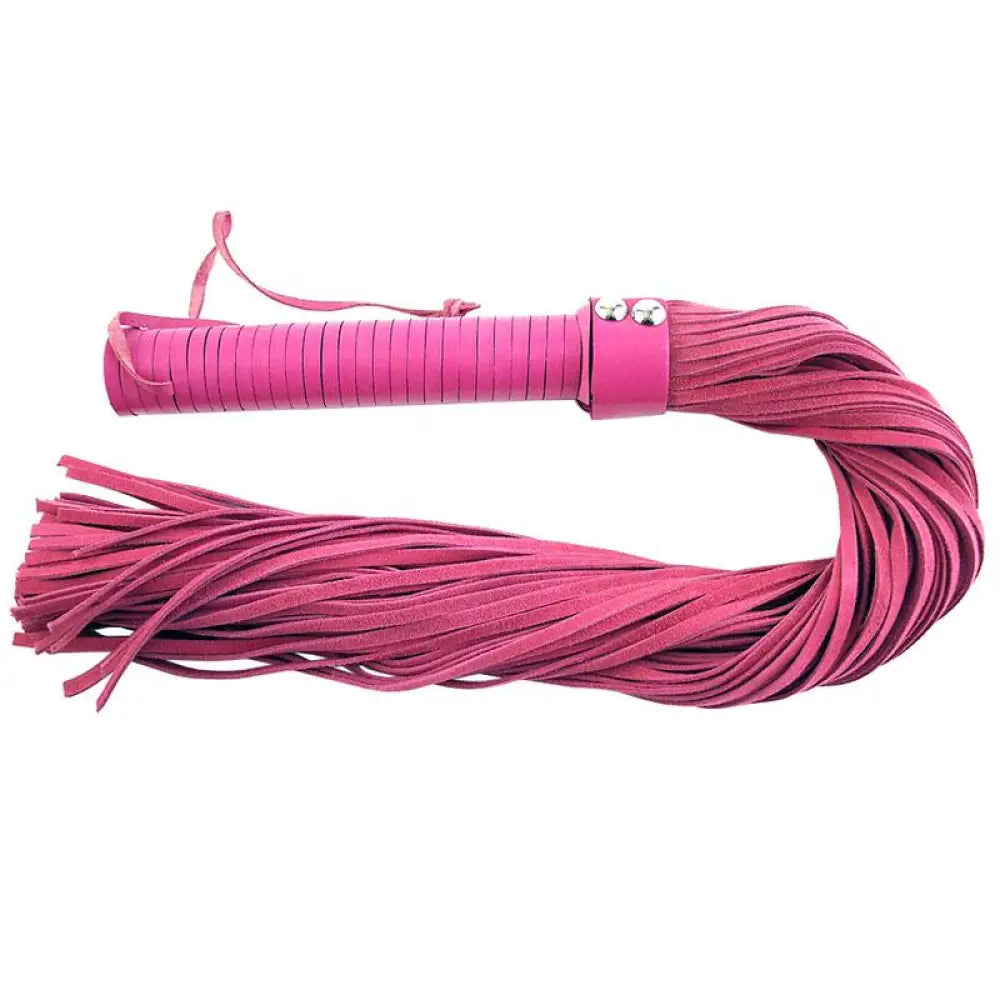 Rouge Garments Pink Suede Flogger with a Leather Handle - Peaches and Screams