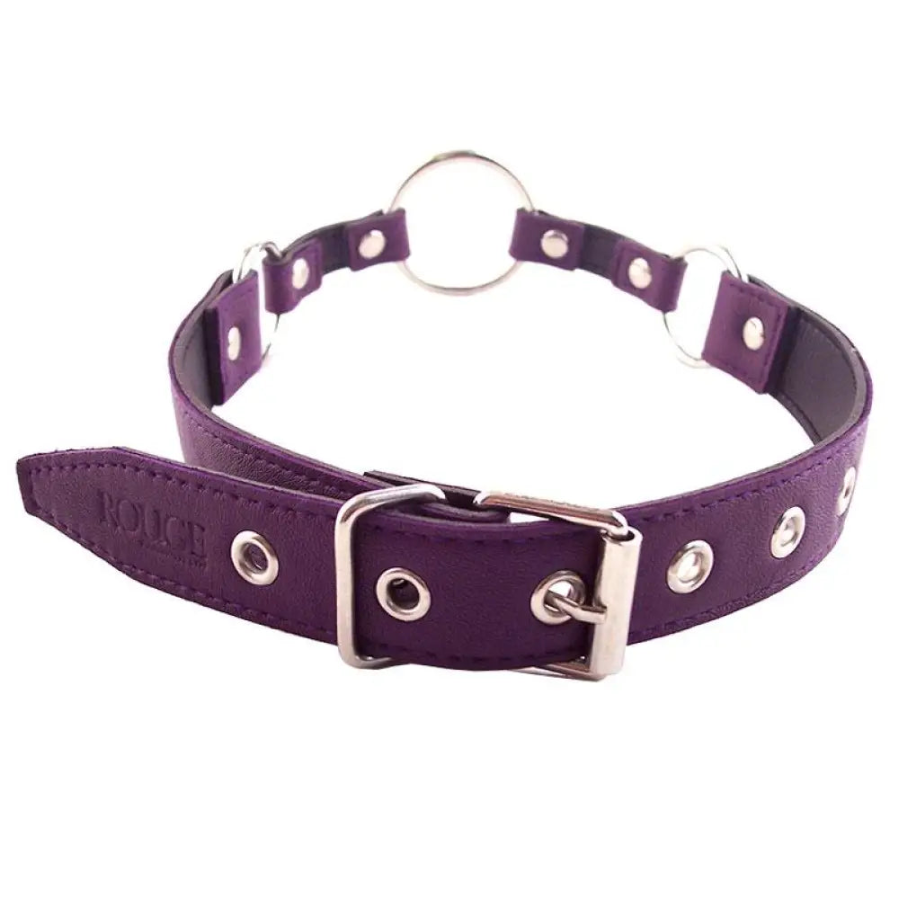 Rouge Garments Purple o Ring Gag with Adjustable Buckle Straps - Peaches and Screams