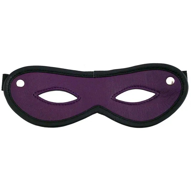 Rouge Garments Purple Open Eye Bondage Leather Mask For Couples - Peaches and Screams