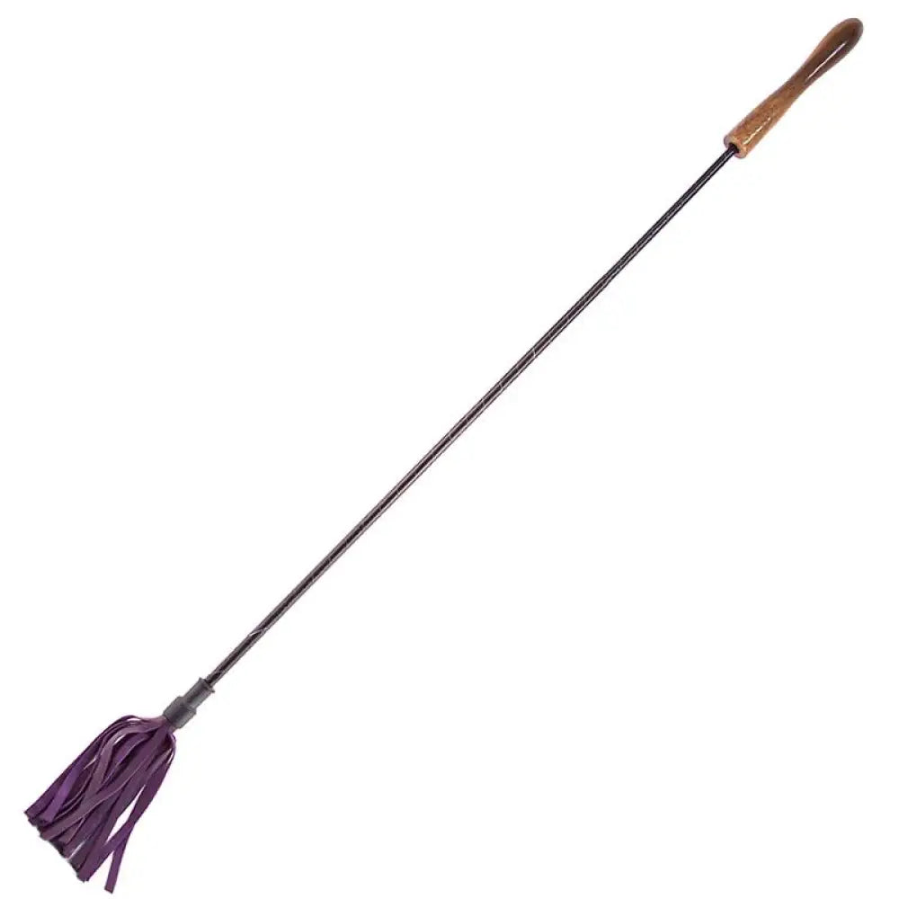 Rouge Garments Purple Riding Crop Spanker with Leather-wrapped Grip - Peaches and Screams