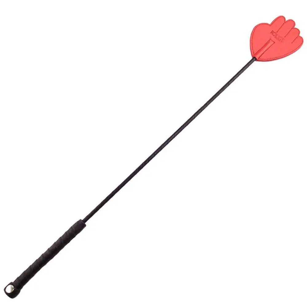 Rouge Garments Red Riding Crop Spanker with Leather-wrapped Hand - Peaches and Screams