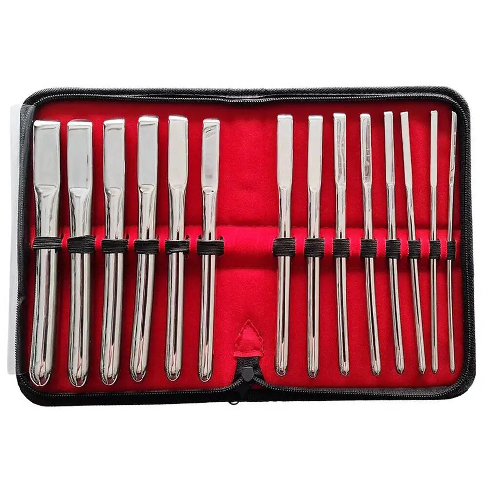 Rouge Garments Stainless Steel Silver 14 Piece Uterine Dilator Set - Peaches and Screams