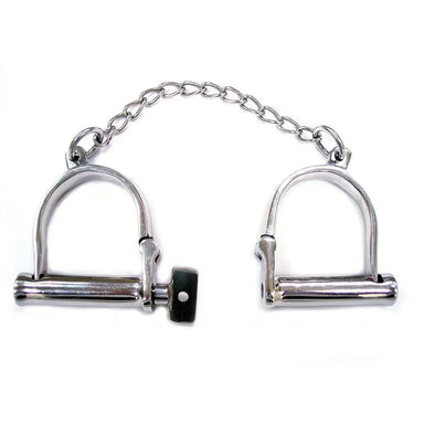 Rouge Garments Stainless Steel Silver Wrist Shackle Restraints - Peaches and Screams