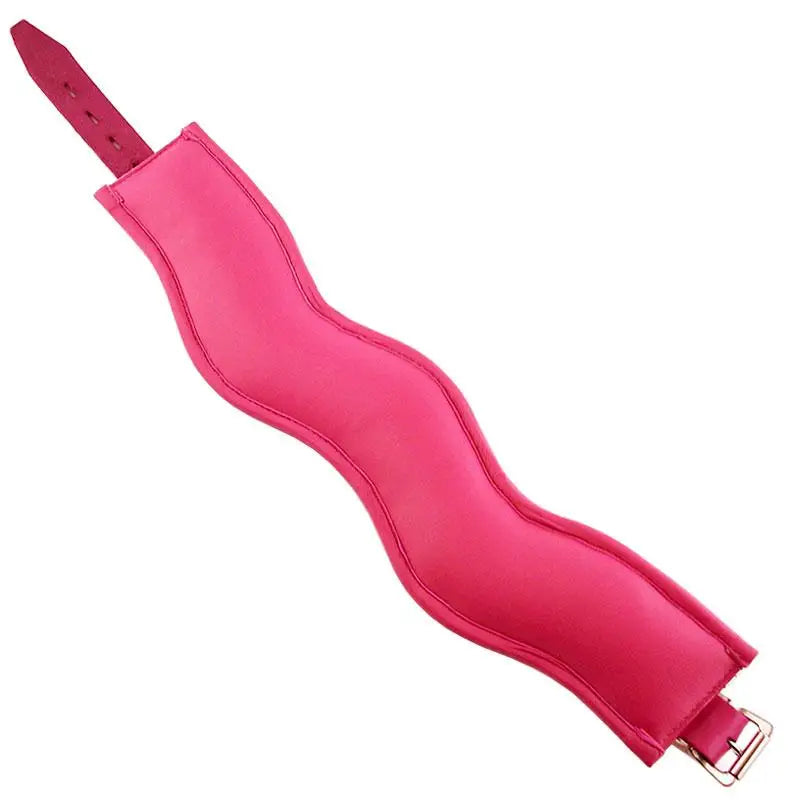 Rouge Garments Wide Pink Leather Padded Posture Collar With D - rings - Peaches and Screams