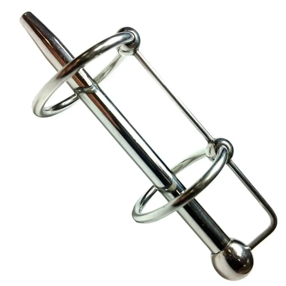 Rouge stainless steel double ring urethral plug sperm stopper - peaches and screams