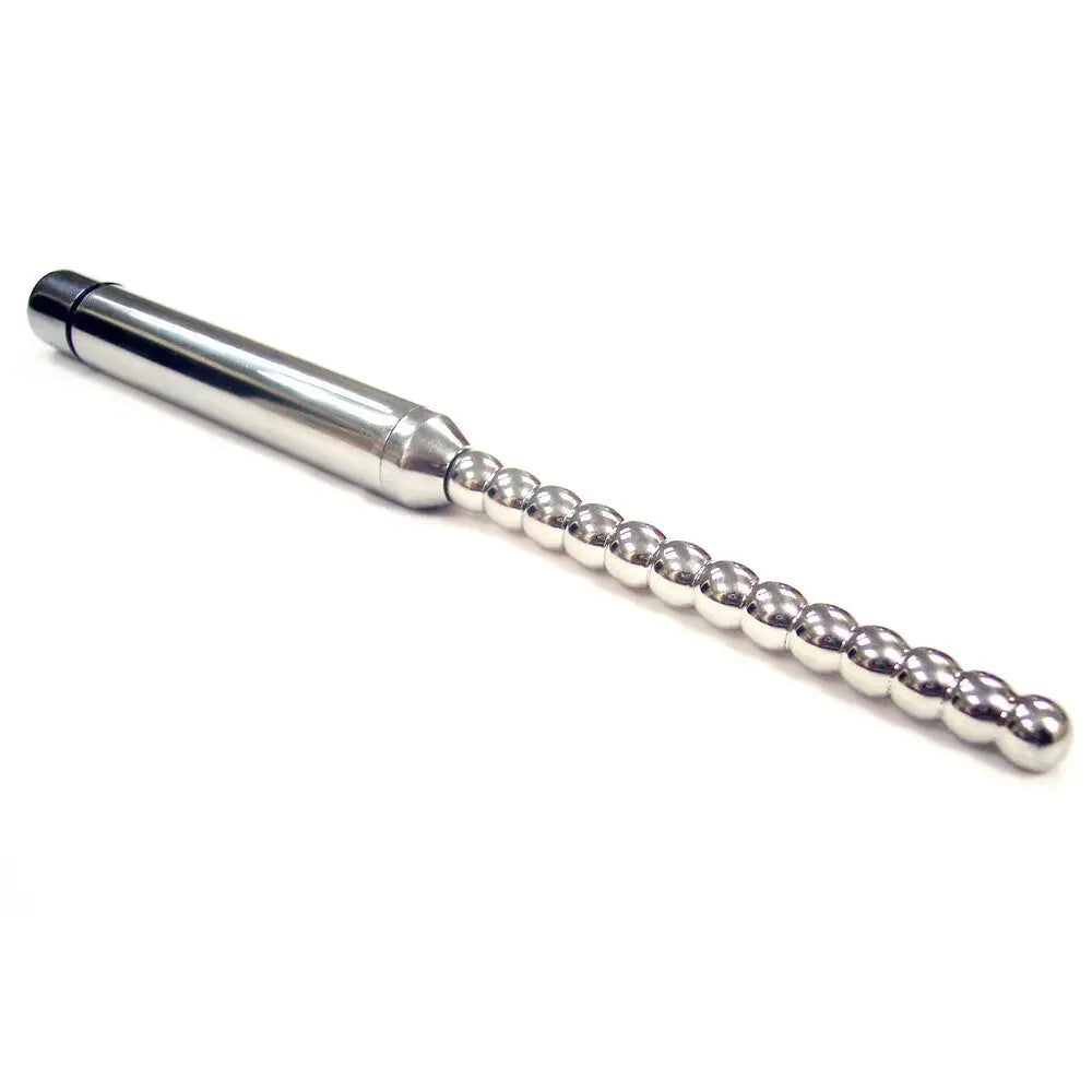 Rouge Stainless Steel Vibrating Ribbed Urethral Probe - Peaches and Screams