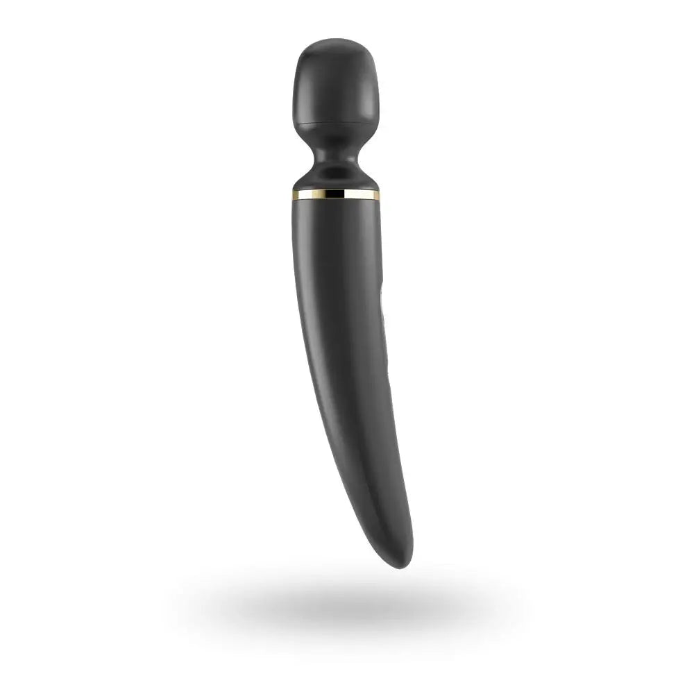 Satisfyer Pro Silicone Black Rechargeable Multi - speed Magic Wand Massager - Peaches and Screams
