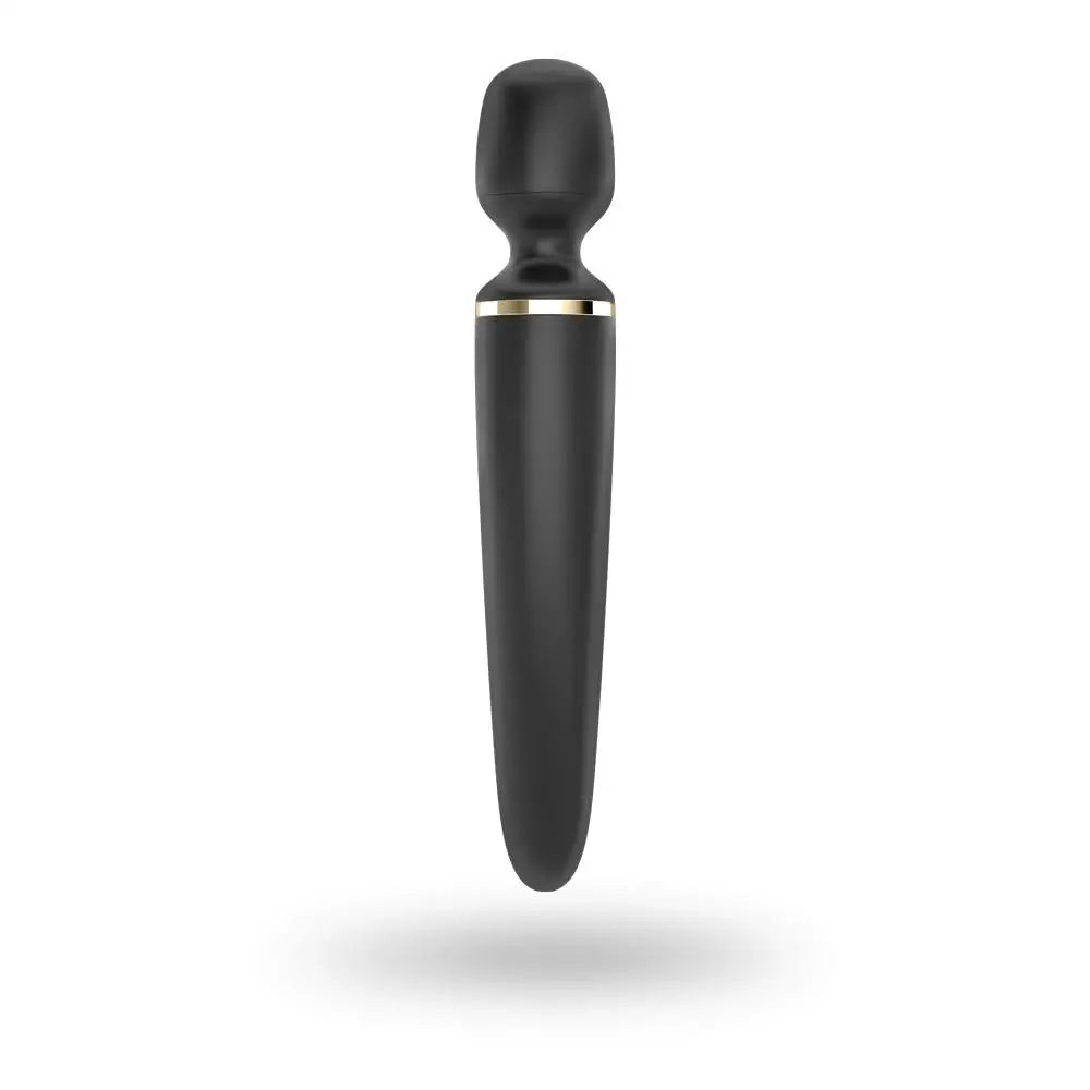 Satisfyer Pro Silicone Black Rechargeable Multi - speed Magic Wand Massager - Peaches and Screams
