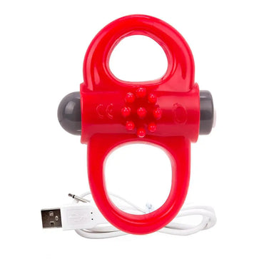 Screaming o Red Rechargeable Waterproof Cock Ring With 10 Functions - Peaches and Screams