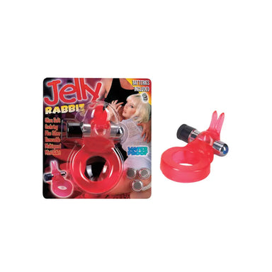 Seven Creations Jelly Red Multispeed Rabbit Vibrating Cock Ring - Peaches and Screams