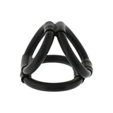 Seven creations rubber black male triple cock ring - peaches and screams