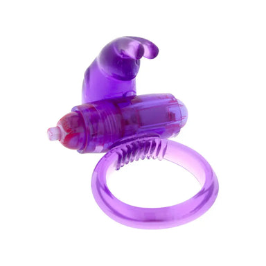 Seven Creations Rubber Purple Vibrating Rabbit Cock Ring - Peaches and Screams